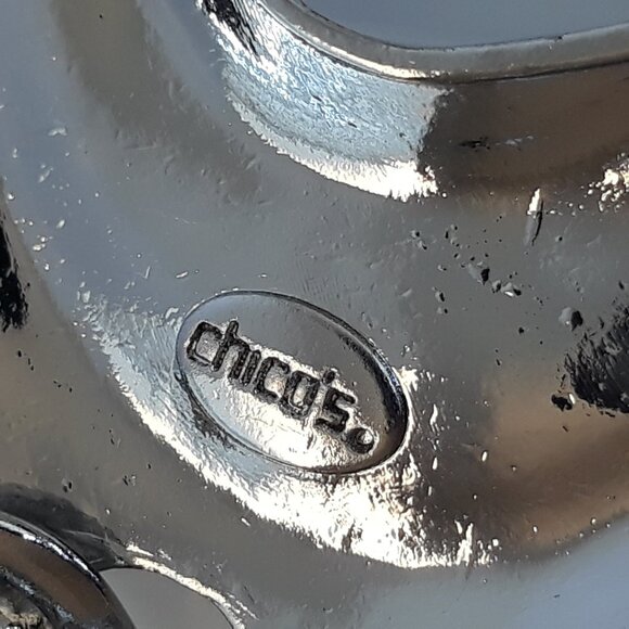 Chico's Silver Wide Chain Link Adjustable Belt S to XXL Boho Festival Western - Picture 7 of 7